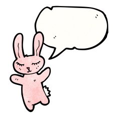 cartoon pink bunny rabbit N14
