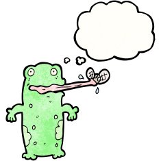 cartoon frog eating fly N2
