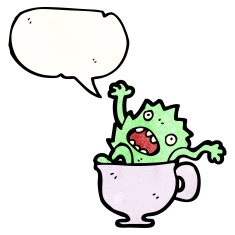 cartoon monster in teacup N6