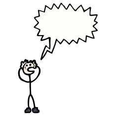 cartoon stressed stick man