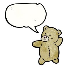 cartoon teddy bear with speech bubble N221