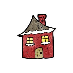 cartoon snowy house N2