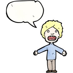 cartoon shocked boy N34
