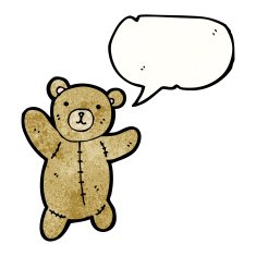 cartoon teddy bear with speech bubble N223
