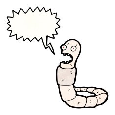cartoon frightened worm N2