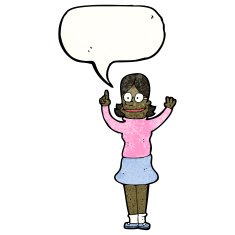 cartoon woman explaining idea N13