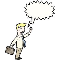 cartoon office man calling out N2