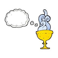 cartoon goblet with thought bubble N2