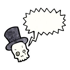 cartoon shrieking skull N8