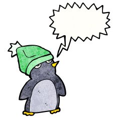 cartoon penguin wearing hat N3