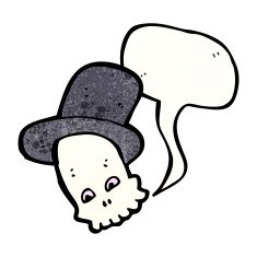 skull in top hat cartoon N10