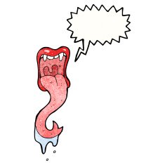 cartoon shouting mouth with sticking out tongue N8