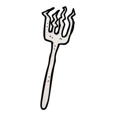 cartoon bent old fork N5