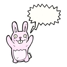 cartoon pink rabbit N71