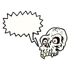 spooky cartoon skull N13