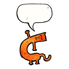 funny cartoon cat with speech bubble N34