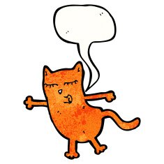 funny cartoon cat with speech bubble N35
