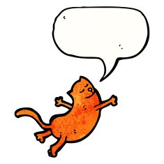funny cartoon cat with speech bubble N37