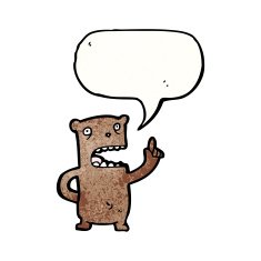 cartoon bear explaining his point N4