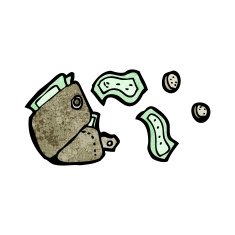cartoon wallet spilling money N12