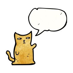 cartoon cat with speech bubble N124