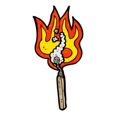 cartoon burning match N53