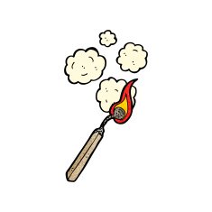 cartoon burning match N54