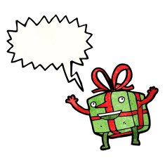 cartoon christmas present N68