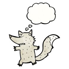 cartoon little wolf N93