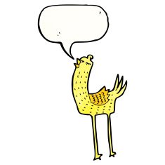 funny cartoon bird N208