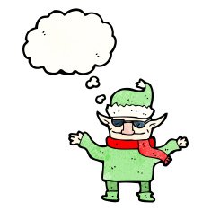 cartoon christmas elf with sunglasses N2