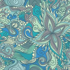Seamless wave hand-drawn pattern waves background N2
