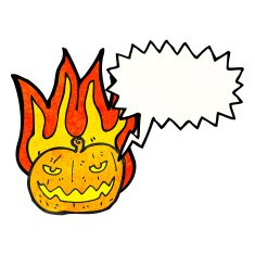 cartoon flaming pumpkin N8
