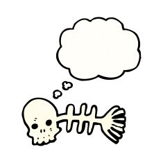 Cartoon Fish Skeleton N11