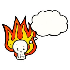 flaming skull symbol cartoon N2