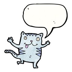 cute cartoon cat with speech bubble N5