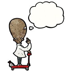 cartoon big brain scientist N5