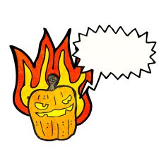 cartoon flaming pumpkin N9