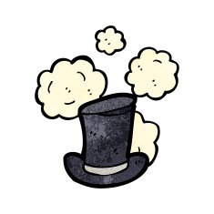 dusty old top hat cartoon N4