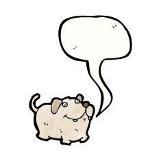 cartoon little dog with speech bubble N30