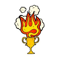 flaming trophy cartoon cup N2