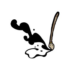 cartoon calligraphy brush N9