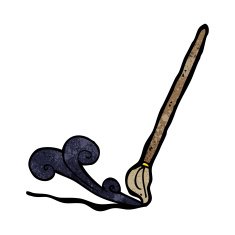 cartoon calligraphy brush N11