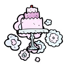 cartoon cake on cakestand N8