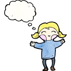happy blond cartoon girl
