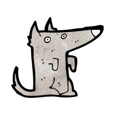 cartoon little wolf N96