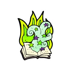cartoon magic spell book N40
