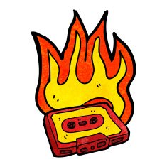 burning cassette tape cartoon N4