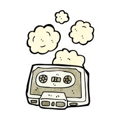 cartoon dusty old cassette tape N2