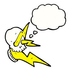 crazy exploding skull with thought bubble N2
